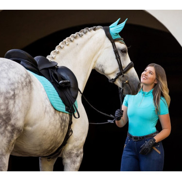 Tapis LeMieux Suede Dressage Square Azure Bleu
