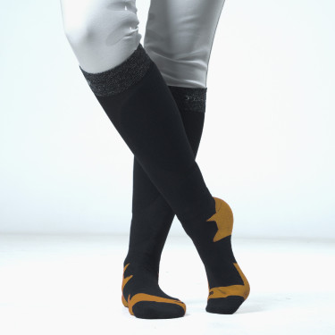 Chaussettes Flags & Cup Wabana Caviar / miel Noir Chaussettes Flags & Cup Wabana Caviar / miel Noir