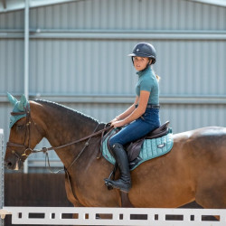 Tapis dressage LeMieux Carbon Mesh Square Sage Bleu