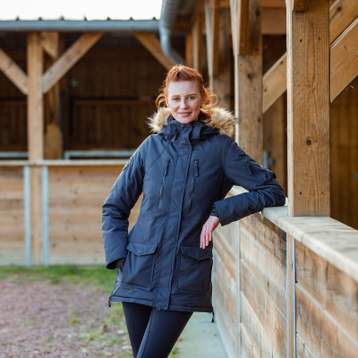 Parka longue Brooke Horze femme Bleu marine foncé