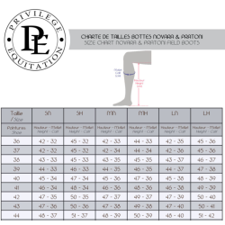 Guide des tailles bottes Novara noir Canter Guide des tailles bottes Novara noir Canter