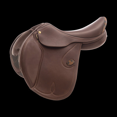 Selle d'obstacle en cuir Acavallo Botticelli Marron foncé