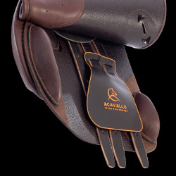 Selle d'obstacle en cuir Acavallo Veneziano Marron foncé