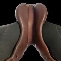 Selle d'obstacle en cuir Acavallo Veneziano Marron foncé
