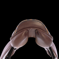 Selle d'obstacle en cuir Acavallo Veneziano Marron foncé