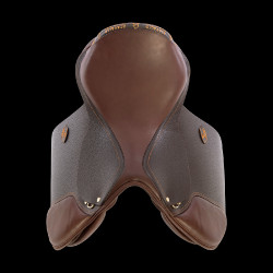 Selle d'obstacle en cuir Acavallo Veneziano Marron foncé