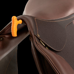 Selle d'obstacle en cuir Acavallo Veneziano Marron foncé