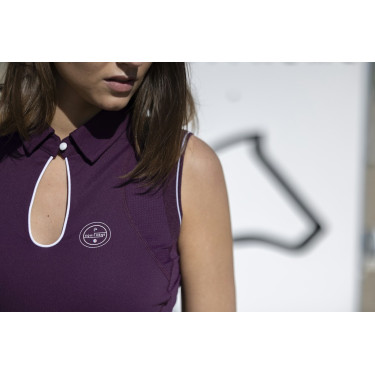 Polo Equithème Sarah sans manches Prune Violet