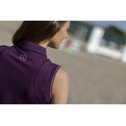 Polo Equithème Sarah sans manches Prune Violet