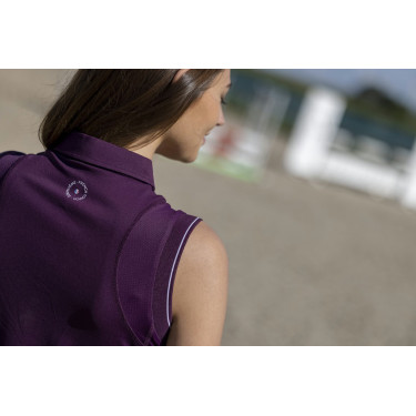 Polo Equithème Sarah sans manches Prune Violet