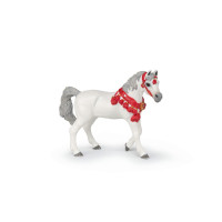 Cheval Arabe blanc en tenue...