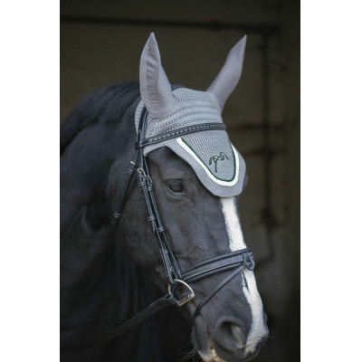 Bonnet chevaux Pénélope Point sellier Gris clair / vert