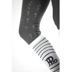 Chaussette Pénélope Concours Rayé marine / crème Bleu marine