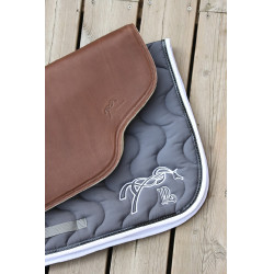 Tapis de selle Pénélope Classique Gris souris / blanc Tapis de selle Pénélope Classique Gris souris / blanc