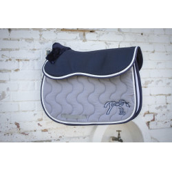 Tapis de selle Pénélope Classique Gris clair / marine Tapis de selle Pénélope Classique Gris clair / marine