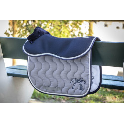 Tapis de selle Pénélope Classique Gris clair / marine Tapis de selle Pénélope Classique Gris clair / marine