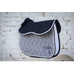Tapis de selle Pénélope Classique Gris clair / marine Tapis de selle Pénélope Classique Gris clair / marine