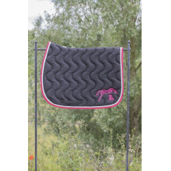 Tapis de selle Pénélope Classique Noir / fuchsia Tapis de selle Pénélope Classique Noir / fuchsia