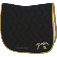Tapis de selle Pénélope dressage Marine / galon caramel