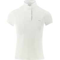 Polo de concours Pénélope Madrid manches courtes Blanc / gris