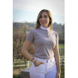 Polo de concours Pénélope Madrid manches courtes Taupe Marron Polo de concours Pénélope Madrid manches courtes Taupe Marron