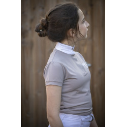 Polo de concours Pénélope Madrid manches courtes Taupe Marron Polo de concours Pénélope Madrid manches courtes Taupe Marron