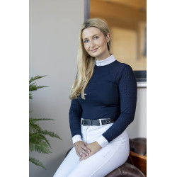Polo de concours LeMieux Olivia manches longues Bleu marine Polo de concours LeMieux Olivia manches longues Bleu marine