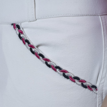 Pantalon Flags & Cup Mendoza femme Blanc Pantalon Flags & Cup Mendoza femme Blanc