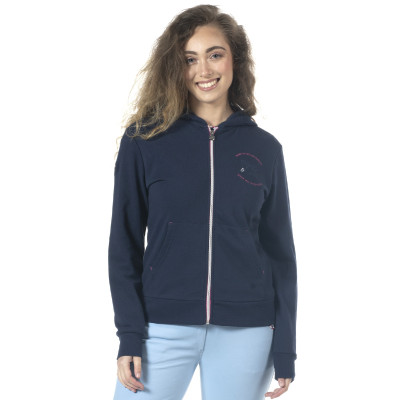 Sweat zippé femme Obera Flags & Cup Bleu marine