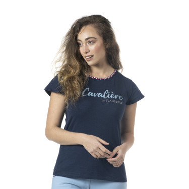 T-shirt femme Goya Flags & Cup Bleu marine