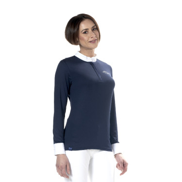 Polo Clorinda femme manches longues Flags & Cup Bleu marine
