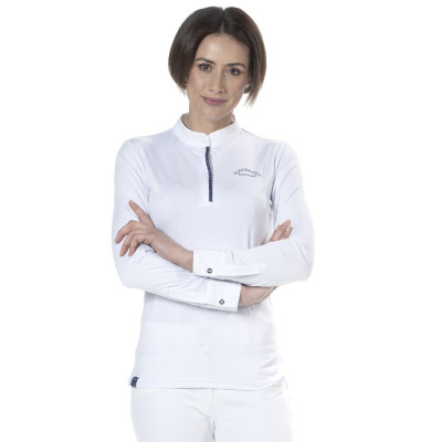 Polo Clorinda femme manches longues Flags & Cup Blanc