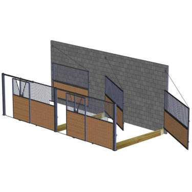 Séparation de box pivotante barreaudée/bois 3,5 m La Gée Séparation de box pivotante barreaudée/bois 3,5 m La Gée