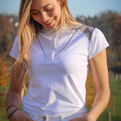 Polo de concours Pénélope Venise Blanc / taupe