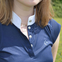 Polo Equithème Brussels avec strass Bleu marine