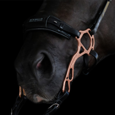 Muserolle Acavallo en cuir pour Hackamore Noir