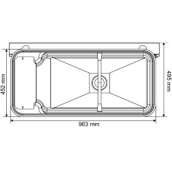 Abreuvoir Polybac 75 M double avec rebord à cordon et support de fixation La Gée