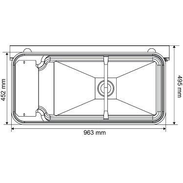 Abreuvoir Polybac 75 M double avec rebord à cordon et support de fixation La Gée Abreuvoir Polybac 75 M double avec rebord à cordon et support de fixation La Gée