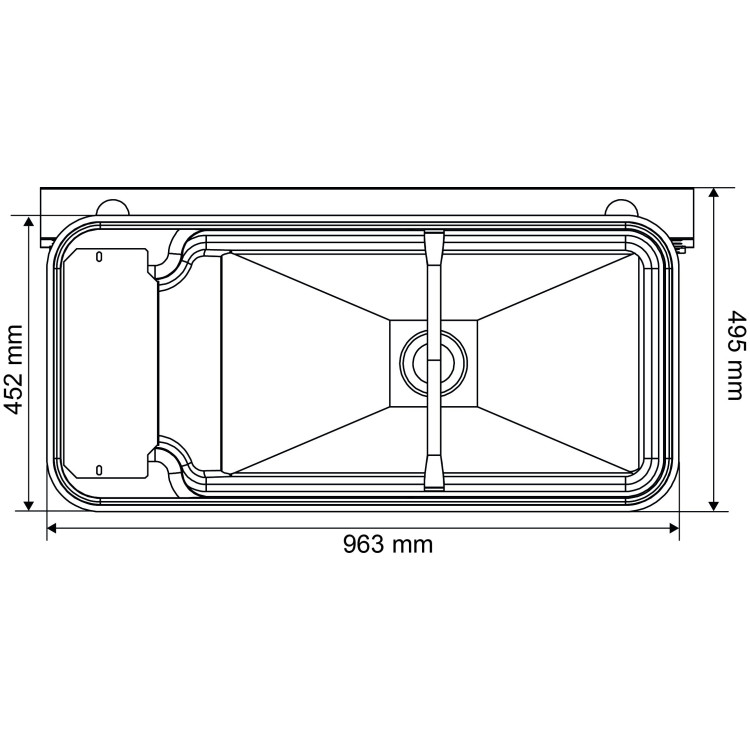 Abreuvoir Polybac 75 M double avec rebord à cordon et support de fixation La Gée