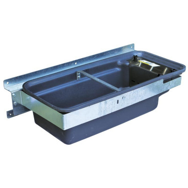 Abreuvoir Polybac 75 M double avec rebord à cordon et support de fixation La Gée Abreuvoir Polybac 75 M double avec rebord à cordon et support de fixation La Gée