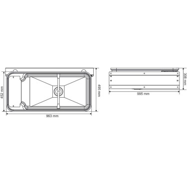 Abreuvoir Polybac 75 M double avec rebord à cordon et support de fixation La Gée Abreuvoir Polybac 75 M double avec rebord à cordon et support de fixation La Gée