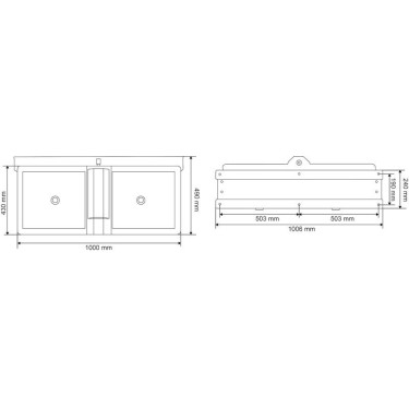 Abreuvoir Polybac 72M double avec rebord intérieur et support de fixation La Gée Abreuvoir Polybac 72M double avec rebord intérieur et support de fixation La Gée