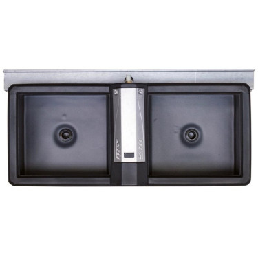 Abreuvoir Polybac 72M double avec rebord intérieur et support de fixation La Gée Abreuvoir Polybac 72M double avec rebord intérieur et support de fixation La Gée