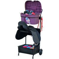 Servante porte-selle avec malle de pansage Box Colors La Gée Chocolat foncé / pistache Marron