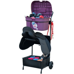 Servante porte-selle avec malle de pansage Box Colors La Gée Violet / rose Servante porte-selle avec malle de pansage Box Colors La Gée Violet / rose