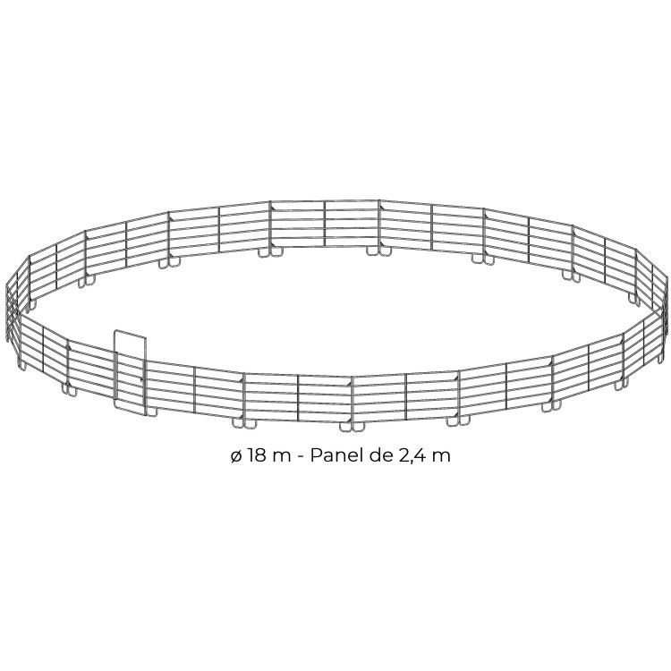 Rond de longe galvanisé Ø 18 m panel 2,40 m La Gée