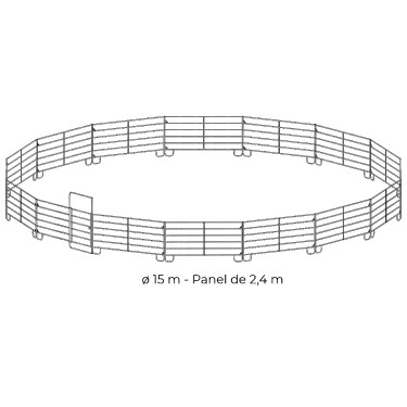 Rond de longe galvanisé Ø 15 m panel 2,40 m La Gée
