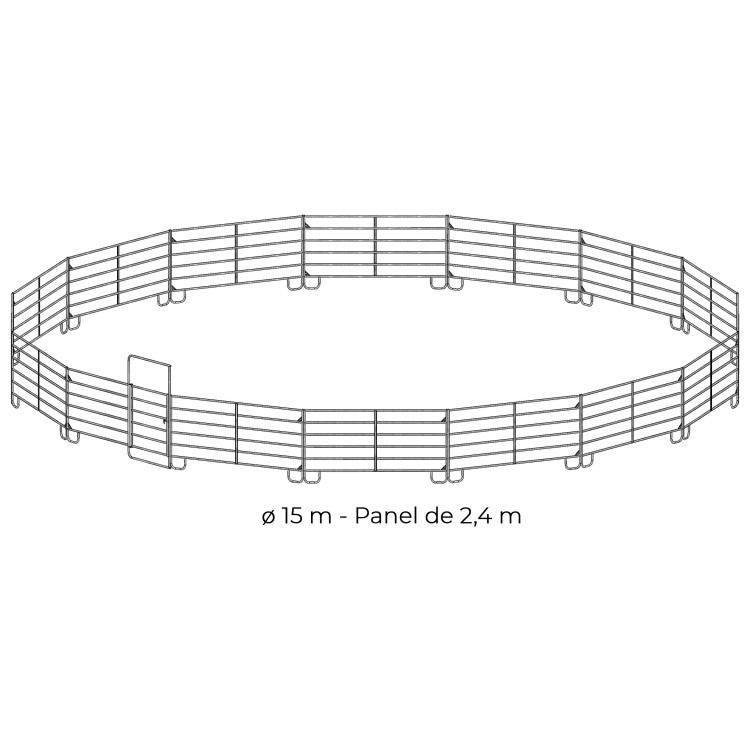 Rond de longe galvanisé Ø 15 m panel 2,40 m La Gée