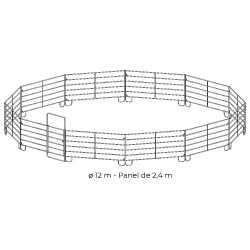 Rond de longe galvanisé Ø 12 m panel 2,40 m La Gée