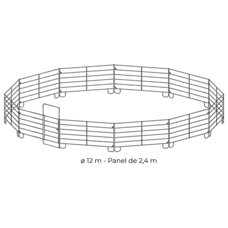 Rond de longe galvanisé Ø 12 m panel 2,40 m La Gée